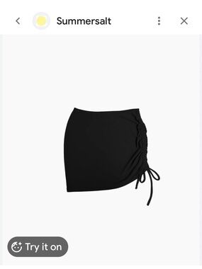 Summersalt Black Ruched Side swim Skirt